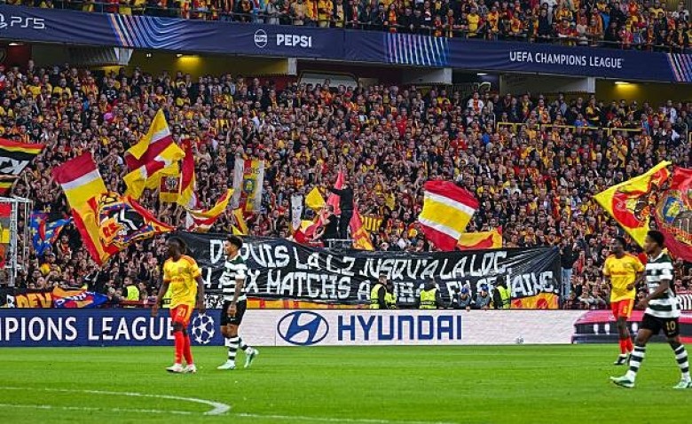 Illustration : "Bruges - RC Lens : L'UEFA sort le bâton et menace les Sang et Or d'une très lourde sanction !"